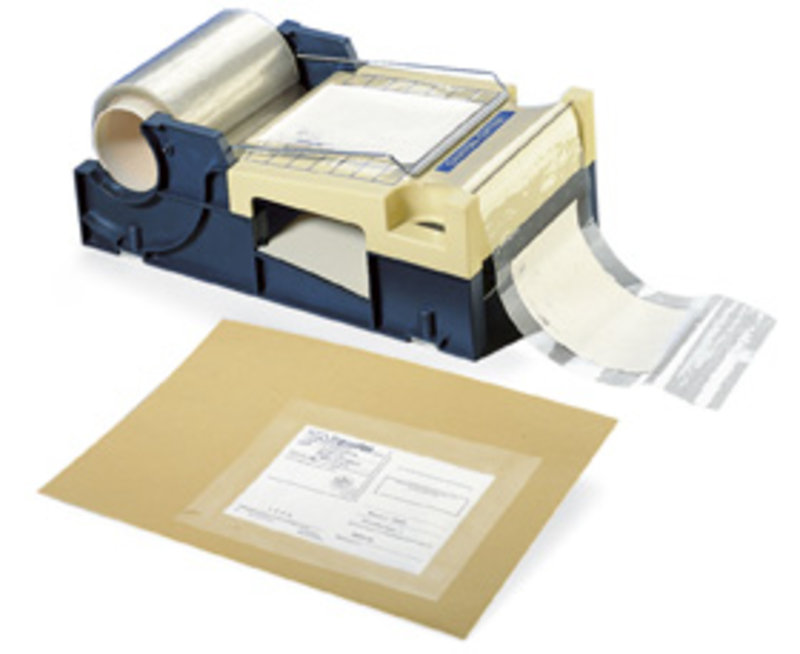 Abrollgerät mit Messer, für Adressen-Schutzfilm 130-150mm Rollenbreite