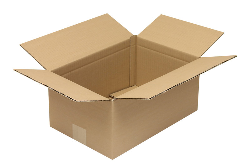 Wellpapp-Faltkarton 1-wellig, 350x230x160mm, Qual. 1.3C Höhenrillung 130mm, braun