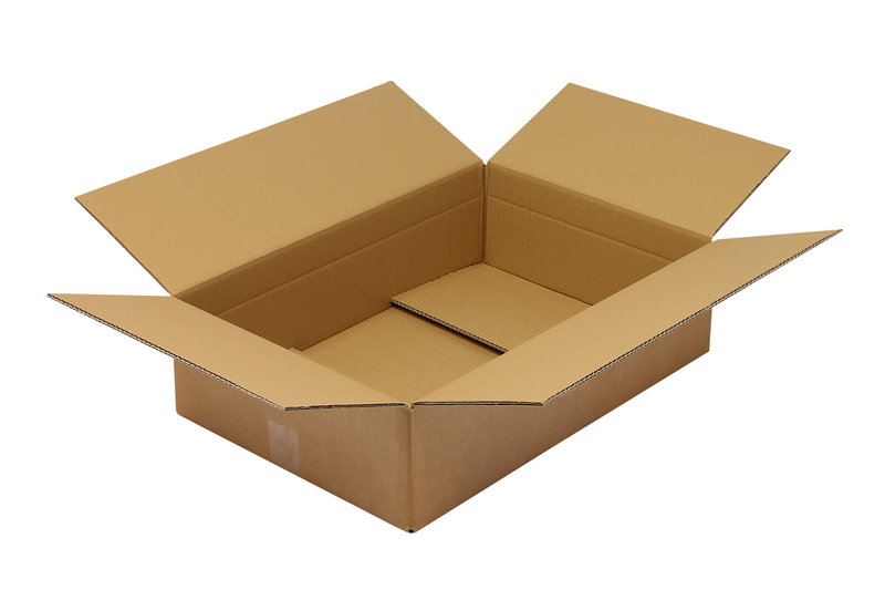 Wellpapp-Faltkarton 2-wellig, 590x390x150mm, Qual. 2.30BC braun Höhenrillung 100mm