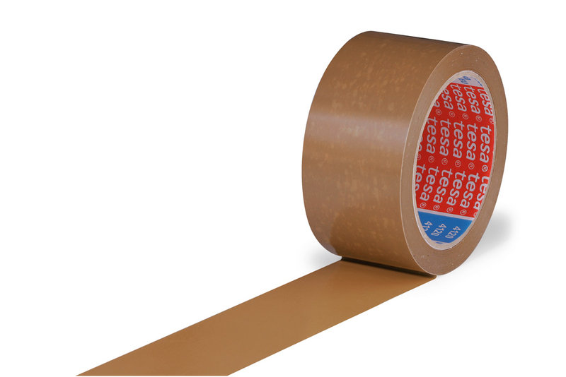 PVC-Klebeband, 50mm breitx66lfm, 49µ braun, leise, tesa 4120 Naturkautschuk
