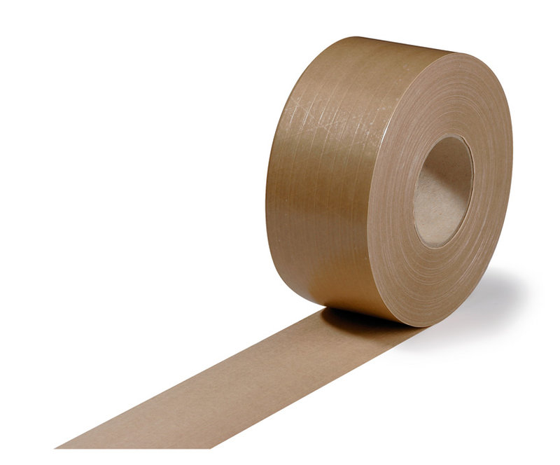 Nassklebeband, 80mm breitx150lfm, 110 g/qm, braun, Gitterverstärkt, Pflanzenleimkleber