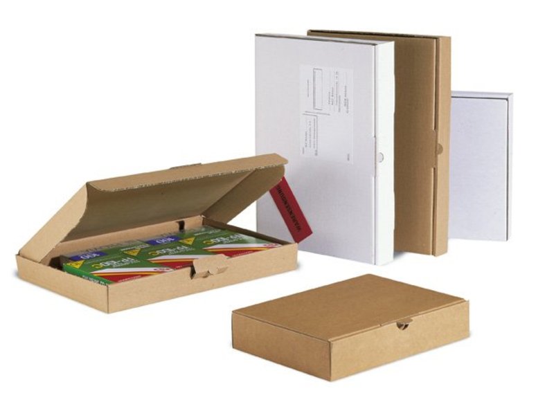 Klappschachtel 1-wellig, 339x230x42mm, C4 braun, Steckverschluss Versand als Maxibrief möglich