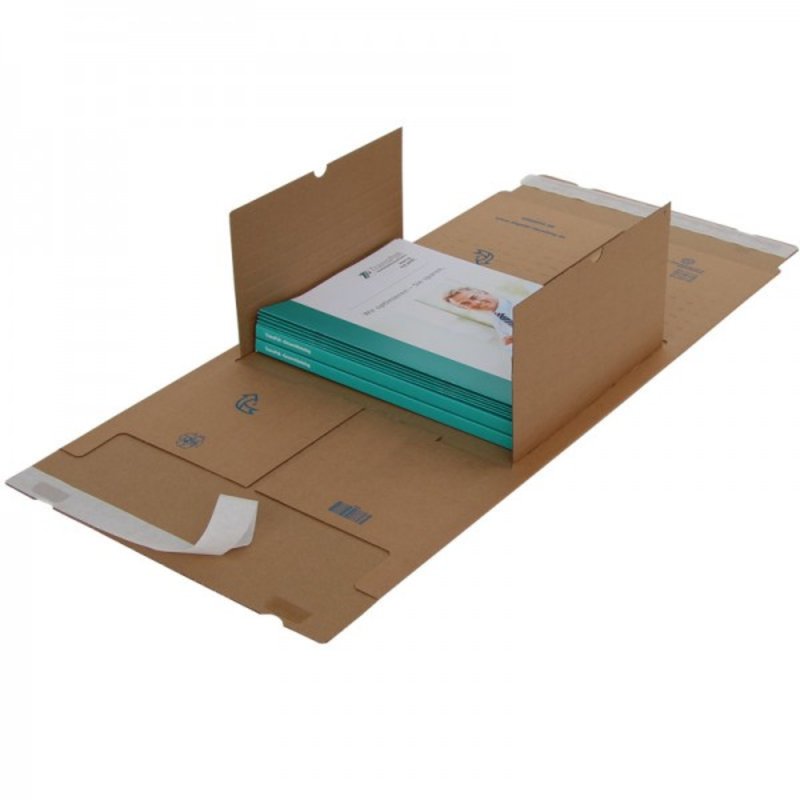 Medienverpackung Gigafix, 455x320x20-100mm, C3, braun, SK-Verschluss, Aufreißstreifen