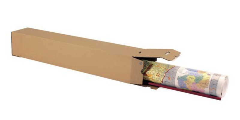Wellpapp-Faltkarton 1-wellig, 105x105x430mm,A2,Qual. 1.3B, braun, Automatikboden, Boden, und Deckel mit SK-Verschluss