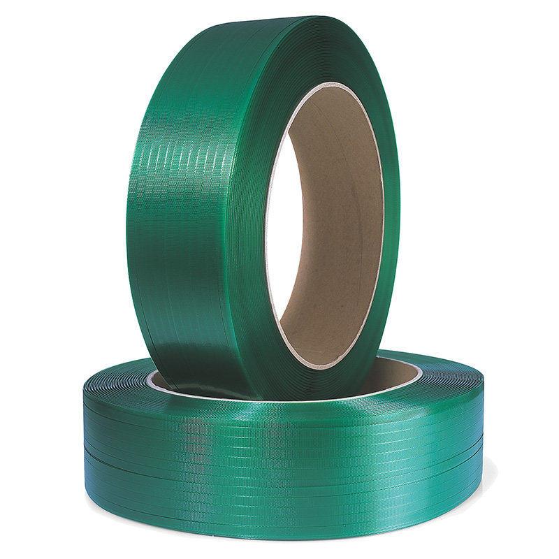 Polyester-/ PET-Umreifungsband, 19x0,8mmx1200lfm, Kern 406 mm, geprägt, grün, Reißfestigkeit 663kp