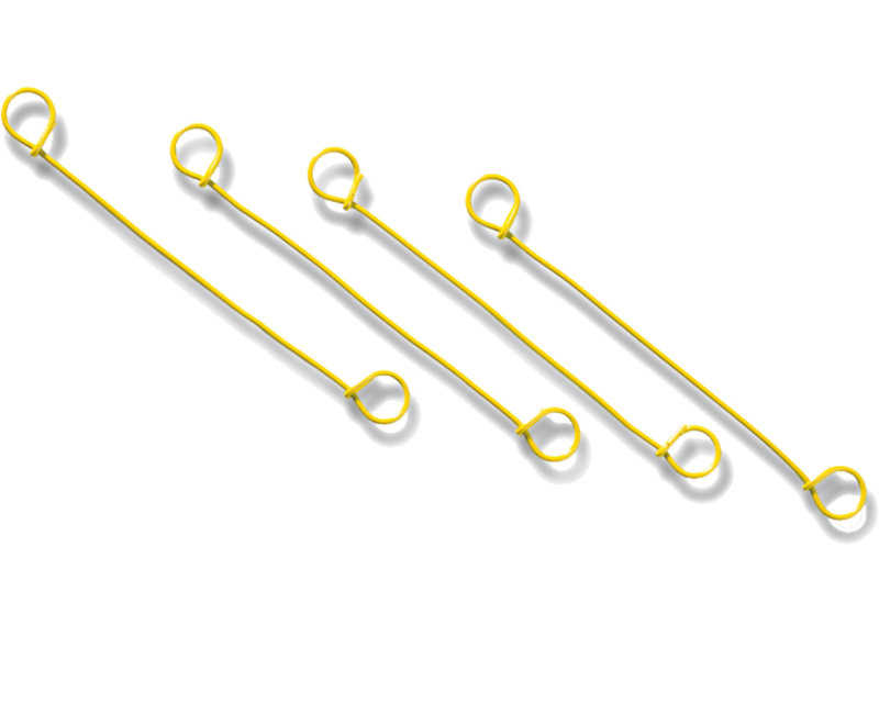 Blitzbinder aus Draht, 12cm lang, gelb Blitzbinder aus Draht, 12cm lang, gelb