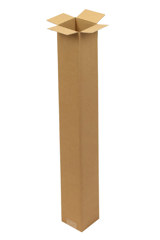 Wellpapp-Faltkarton 1-wellig, 100x100x800mm, A1, Qual. 1.2B braun, für lange Güter