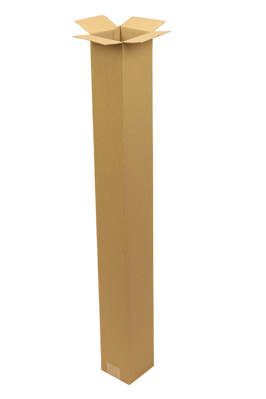 Wellpapp-Faltkarton 1-wellig, 108x108x1000mm, A0, Qual. 1.2B braun, für lange Güter
