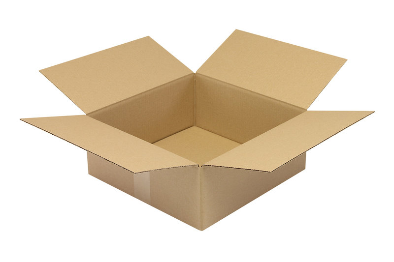 Wellpapp-Faltkarton 1-wellig, 350x350x140mm, Qual. 1.20B, braun, Fefco 0201, Deckenpapier = Testliner Wellpapp-Faltkarton 1-wellig, 350x350x140mm, Qual. 1.20B, braun, Fefco 0201, Deckenpapier = Testliner