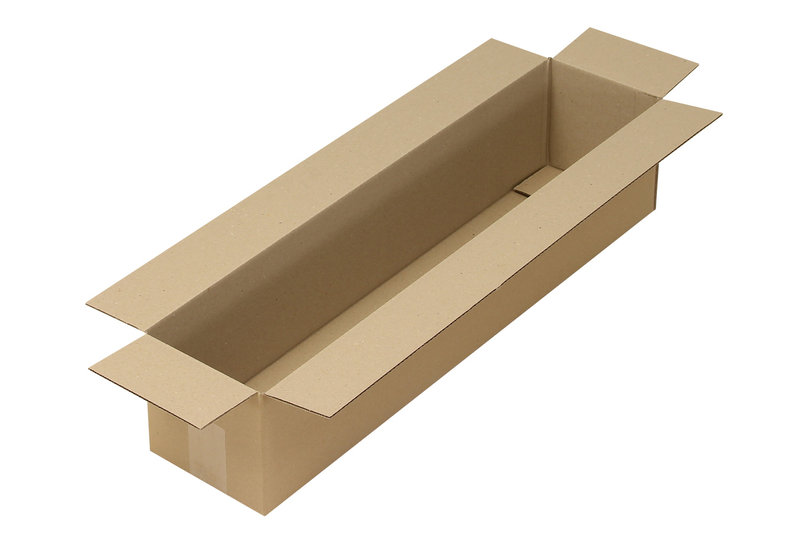 Wellpapp-Faltkarton 1-wellig, 700x150x150mm, Qual. 1.30B, braun, Fefco 0201 Wellpapp-Faltkarton 1-wellig, 700x150x150mm, Qual. 1.30B, braun, Fefco 0201