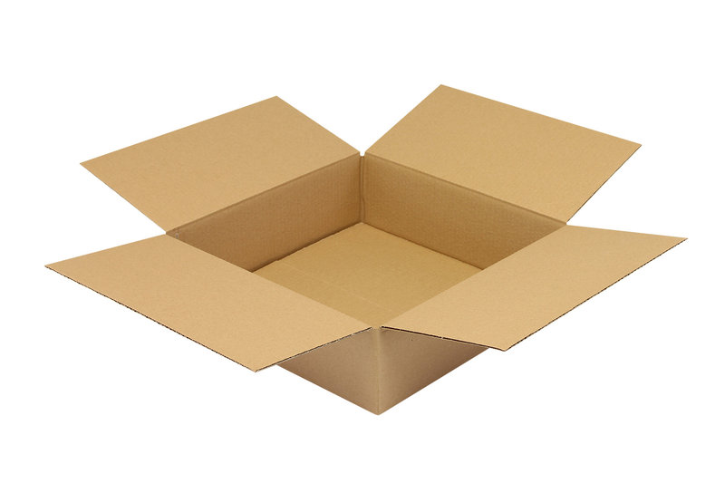 Wellpapp-Faltkarton 1-wellig, 350x350x100mm, Qual. 1.20B, braun, Fefco 0201, Deckenpapier = Testliner Wellpapp-Faltkarton 1-wellig, 350x350x100mm, Qual. 1.20B, braun, Fefco 0201, Deckenpapier = Testliner