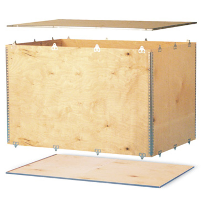 Holzfaltkiste, 1180x780x750mm, 1 Euromaß, Birkensperrholz, 6mm stark, 3-teilig Holzfaltkiste, 1180x780x750mm, 1 Euromaß, Birkensperrholz, 6mm stark, 3-teilig