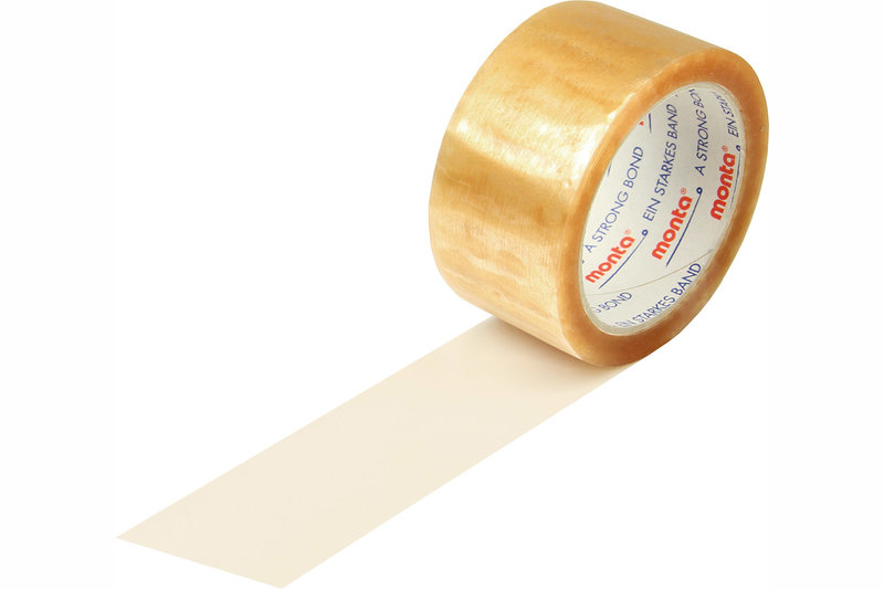 PP-Klebeband, 50mm breitx66lfm, 50µ transparent, monta 331 Naturkautschuk PP-Klebeband, 50mm breitx66lfm, 50µ transparent, monta 331 Naturkautschuk