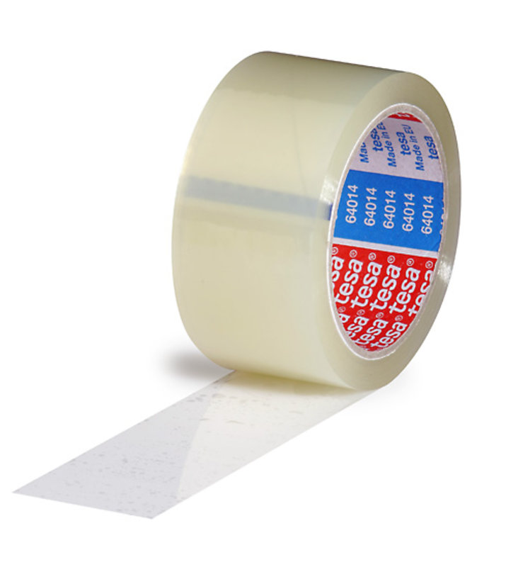 PP-Klebeband, 50mm breitx66lfm, 45µ transparent, leise Acrylatkleber, tesa 64014 PP-Klebeband, 50mm breitx66lfm, 45µ transparent, leise Acrylatkleber, tesa 64014