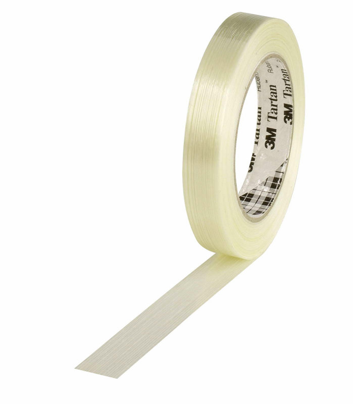 Filamentband, 19mm breitx50lfm, 100µ, transparent, fadenverstärkt,, Hotmeltkleber, 3M Scotch 8953