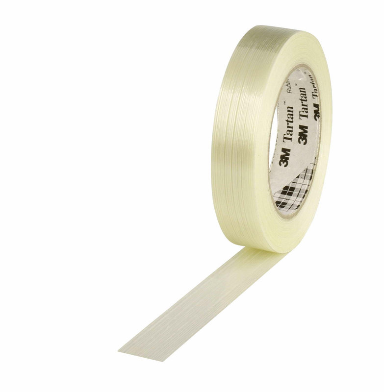 Filamentband, 25mm breitx50lfm, 100µ, transparent, fadenverstärkt,, Hotmeltkleber, 3M Scotch 8953