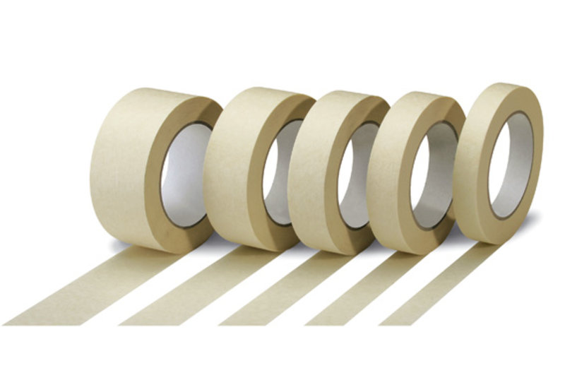 Kreppband, 30mm breitx50lfm, 120µ, chamois, flachkrepp, Naturkautschukkleber Kreppband, 30mm breitx50lfm, 120µ, chamois, flachkrepp, Naturkautschukkleber