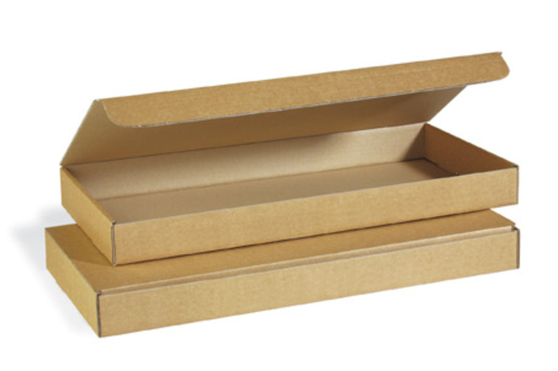Klappschachtel 1-wellig, 500x240x48mm, Qual. 1.3B Fefco 0421, braun (Tastaturverpackung)