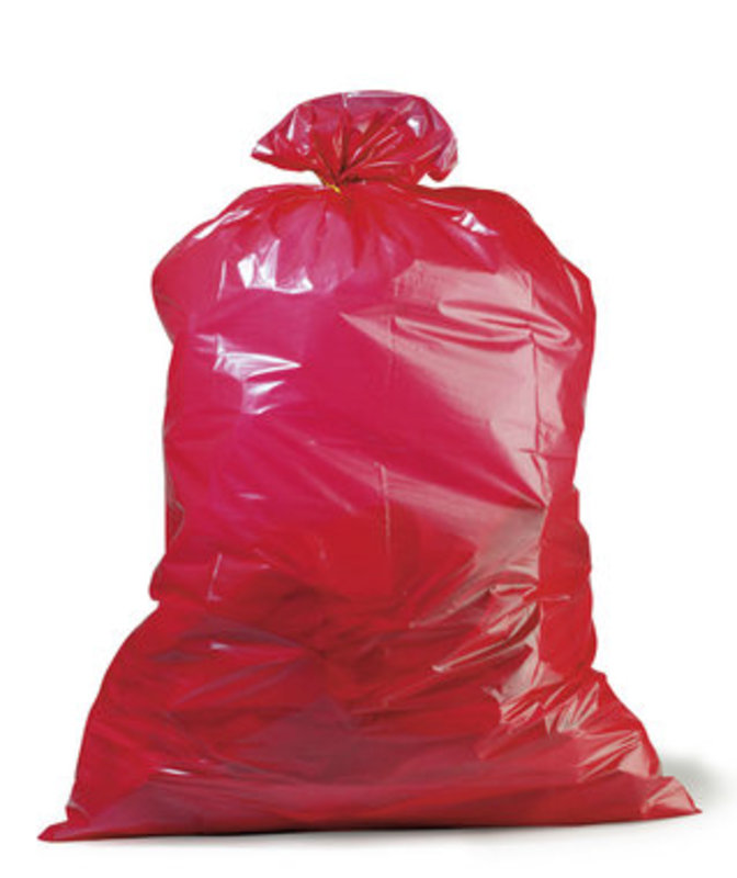 PE-Abfallsack Premium, 700x1100mm, 45µ, rot, Inhalt 120l,, 25 St. je Ro./10 Ro. je Karton