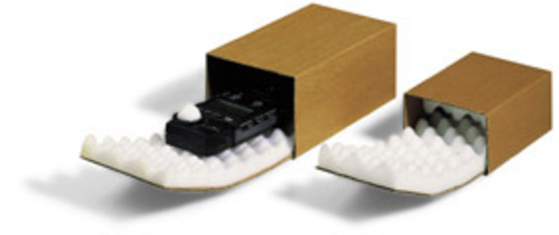 Noppenschaumverpackung, 272x157x70mm, Schaumhöhe 35mm braun, Noppenschaum, Polsterbox, Schiebeschachtel Noppenschaumverpackung, 272x157x70mm, Schaumhöhe 35mm braun, Noppenschaum, Polsterbox, Schiebeschachtel