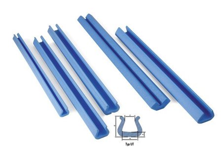 Schaumpolsterprofile, 2000x35x24mm, 9mm Stärke blau, aus Schaum UT 15