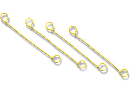 Blitzbinder aus Draht, 12cm lang, gelb