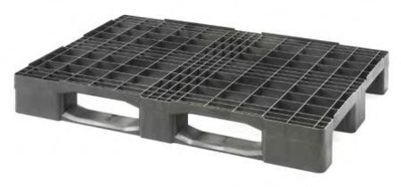 Kunststoffpalette, 1200x800x150mm, 1 EURO, anthrazit, Antirutschkante 7mm, Tragkraft dyn. 2.500kg