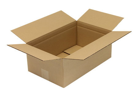 Wellpapp-Faltkarton 1-wellig, 400x250x150mm, Qual. 1.3C Höhenrillung 120mm, braun