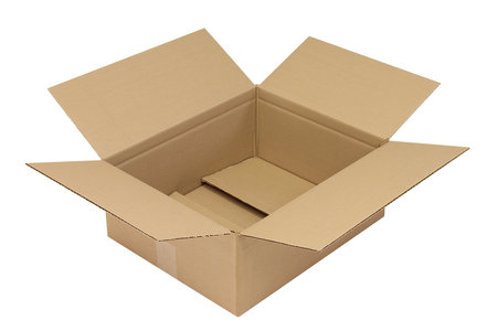 Wellpapp-Faltkarton 1-wellig, 400x330x160mm, Qual. 1.2B Höhenrillung 130mm, braun