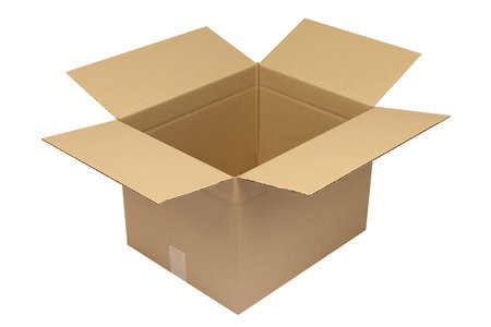 Wellpapp-Faltkarton 1-wellig, 430x350x315mm, Qual. 1.3C Höhenrillung 255mm, braun