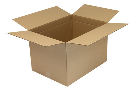 Wellpapp-Faltkarton 1-wellig, 600x450x400mm, A2, Qual. 1.3C Höhenrillung 340mm, braun
