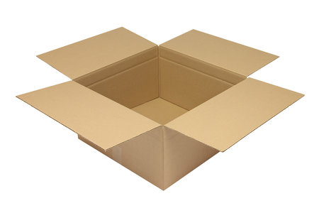 Wellpapp-Faltkarton 1-wellig, 470x470x250mm, Qual. 1.30C braun, Höhenrillung bei 200mm