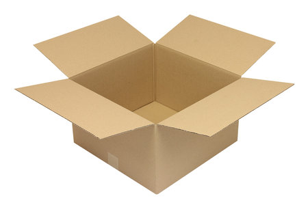 Wellpapp-Faltkarton 1-wellig, 400x400x240mm, Qual. 1.20B, braun, Fefco 0201, Deckenpapier = Testliner