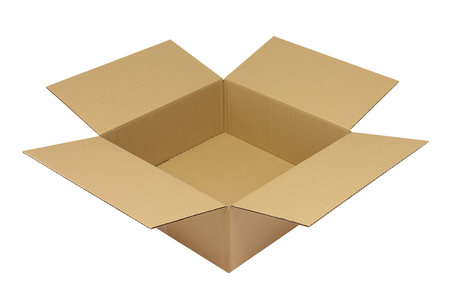 Wellpapp-Faltkarton 1-wellig, 400x400x150mm, Qual. 1.30C Fefco 0201, braun