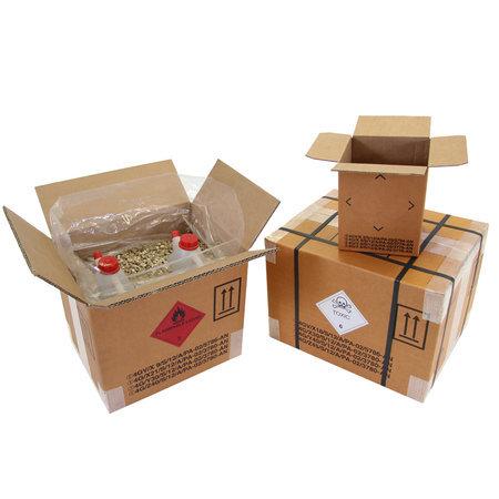 Gefahrengut-Karton 1-wellig, 175x155x213mm, Inhalt 6l braun, mit UN-Kennzeichnung Bauart 6/5