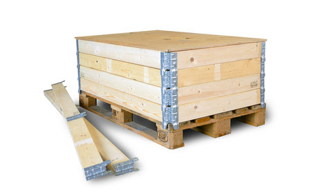 Holzaufsetzrahmensystem, 800 x 600 x 200 mm, Aufsetzrahmen mit IPPC-Stempel, für 1/2 Europalette