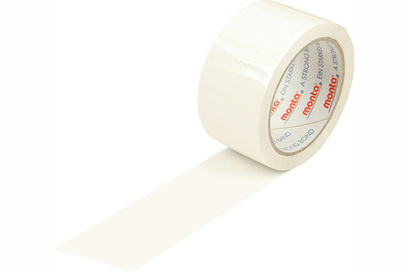 PP-Klebeband, 50mm breitx66lfm, 50µ weiß, monta 331 Naturkautschuk