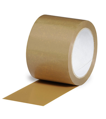 PVC-Packband, 75mm breitx66lfm, 55µ, braun, leise, monta 281, Naturkautschukkleber