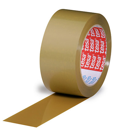 PVC-Klebeband, 50mm breitx66lfm, 65µ braun, leise, tesa 4124 Naturkautschuk