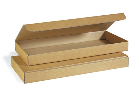 Klappschachtel 1-wellig, 500x240x48mm, Qual. 1.3B Fefco 0421, braun (Tastaturverpackung)