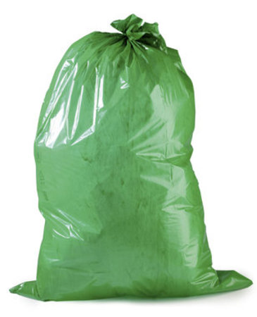 PE-Abfallsack Premium, 700x1100mm, 45µ, grün, Inhalt 120l, 25 St. je Ro./10 Ro. je Karton