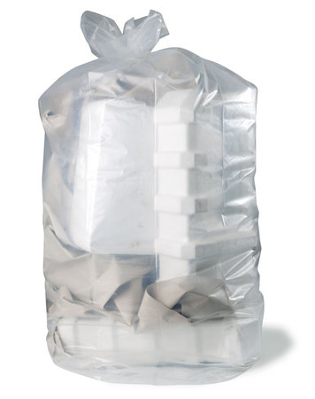 PE-Abfallsack Premium, 800+500x2200mm, 90µ,, transparent, Inhalt 1000l, 50 St. je Karton