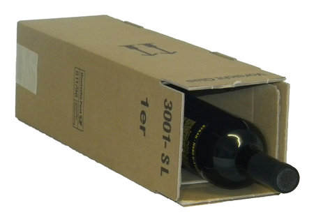 PTZ-Flaschenkarton 2-wellig, 103x103x400mm, Qual. 2.3BC braun, postgeprüft passend für 1 Flasche