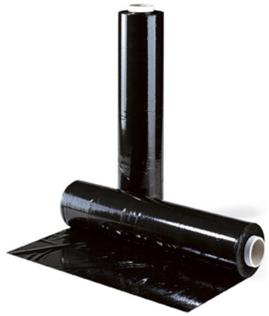 Stretchfolie, schwarz, 500mm breitx300lfm, 23µ blickdichtes Material ca. 3,47kg Rollengewicht