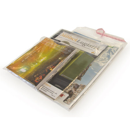LDPE-Folienversandhülle, 225x310mm, C4, 50µ transparent, SK-Verschluss passend für DIN A4