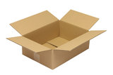 Wellpapp-Faltkarton 1-wellig, 350x250x120mm, Qual. 1.3C braun