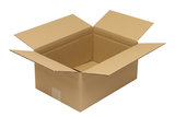 Wellpapp-Faltkarton 1-wellig, 350x250x160mm, Qual. 1.3C Höhenrillung 130mm, braun
