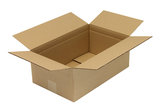 Wellpapp-Faltkarton 1-wellig, 400x250x150mm, Qual. 1.3C Höhenrillung 120mm, braun
