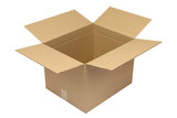 Wellpapp-Faltkarton 1-wellig, 430x350x315mm, Qual. 1.3C Höhenrillung 255mm, braun