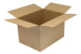 Wellpapp-Faltkarton 1-wellig, 600x450x400mm, A2, Qual. 1.3C Höhenrillung 340mm, braun